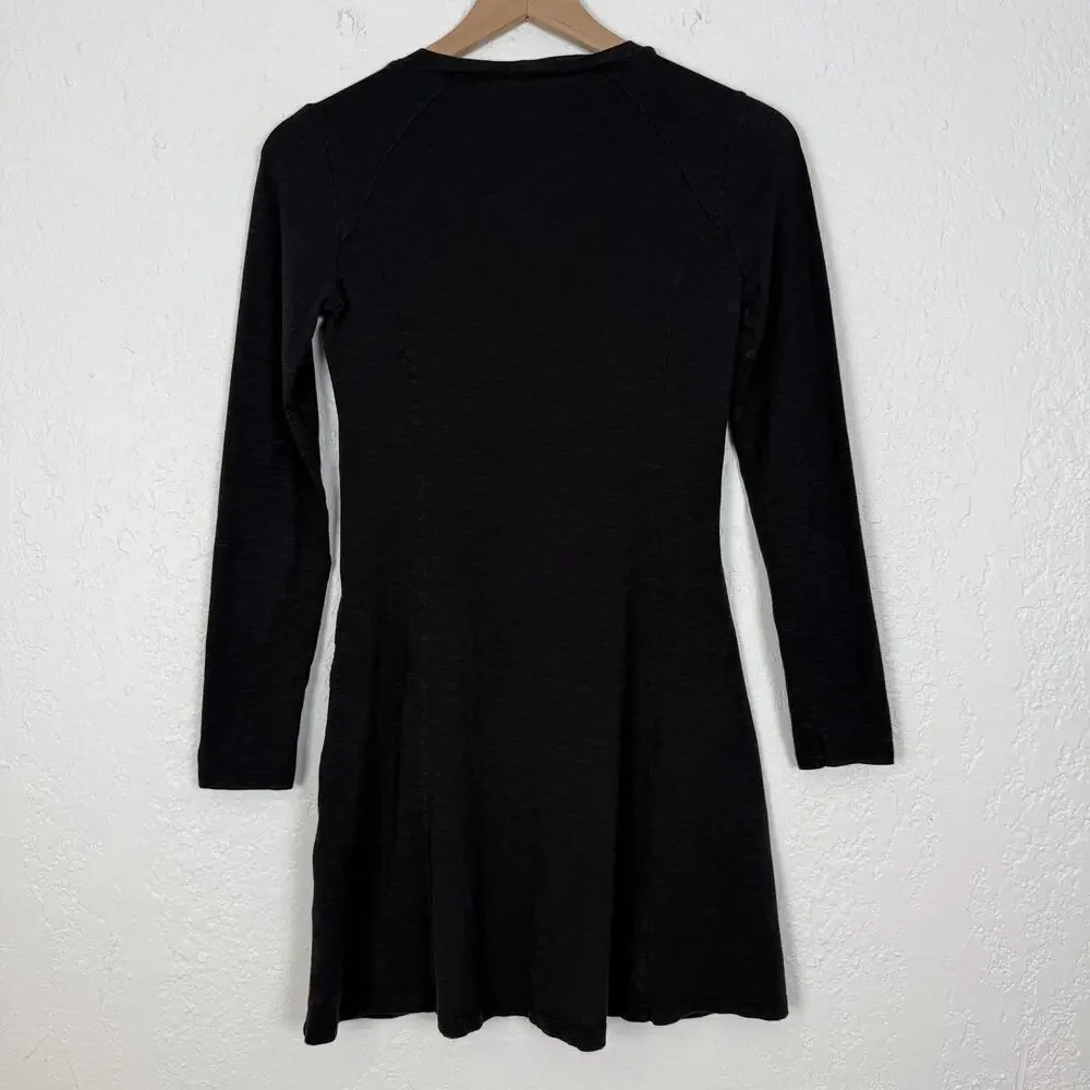 Toad & Co Windmere Long Sleeve Mini Dress Casual Minimalist Normcore Size XS